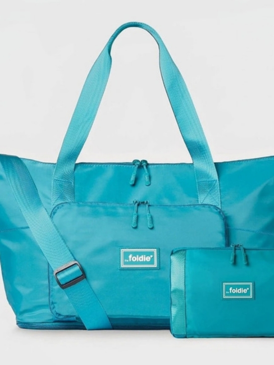 The Foldie Handbags - The Foldie Original Foldable Travel Bag Duffle - Teal Blue